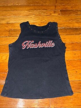 Girls' Black 'Nashville' Studded Tank Top